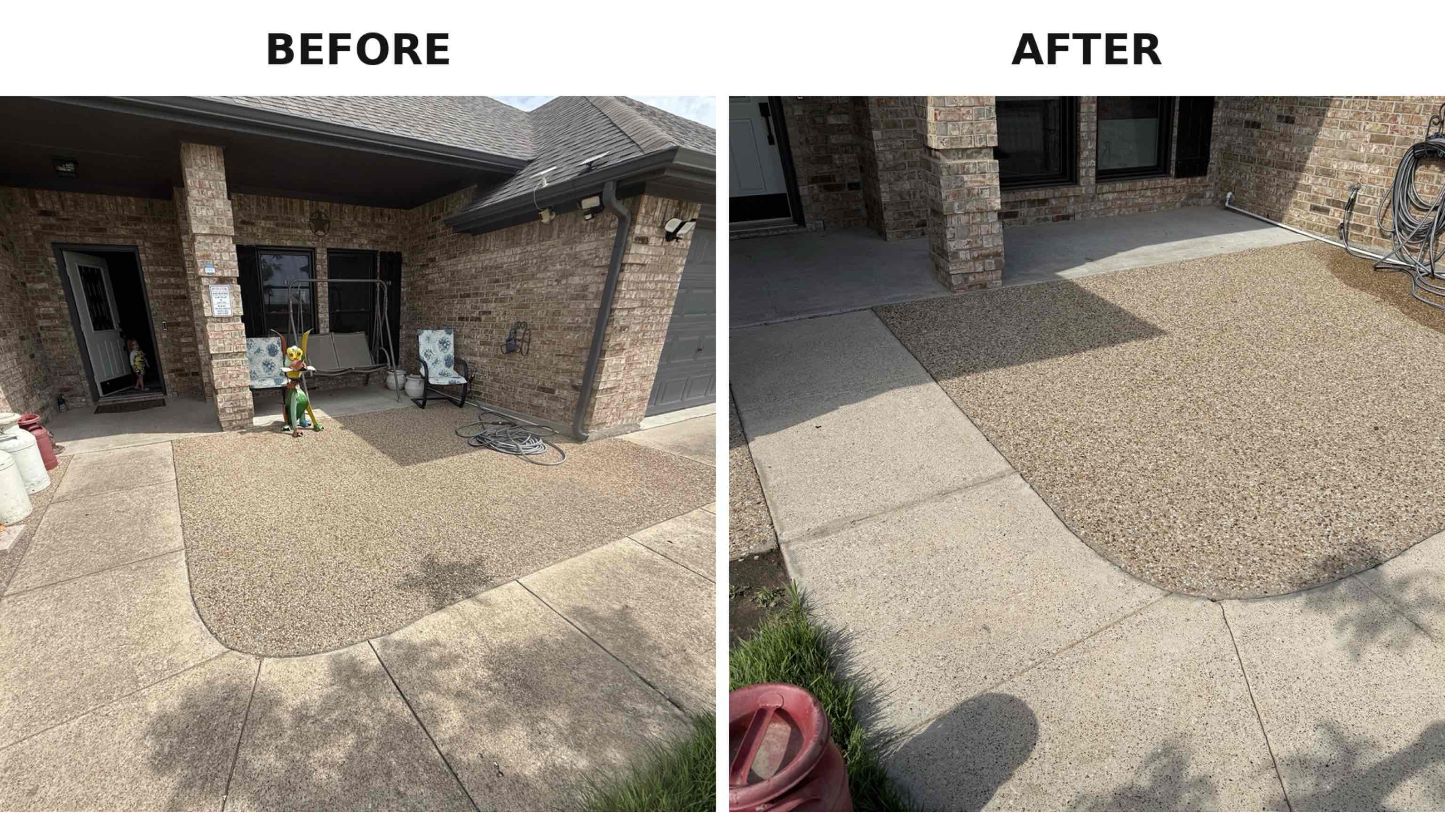 Post & Stone — Aggregate driveway & entry (before and after)
